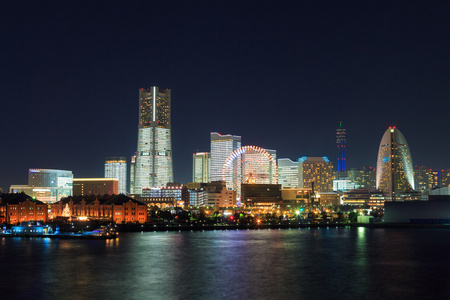 日本横滨明夜的 minatomirai 21 区