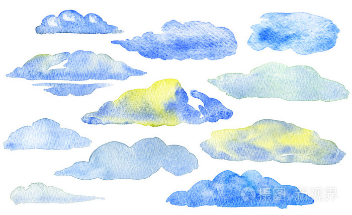组的水彩云.手工制作图