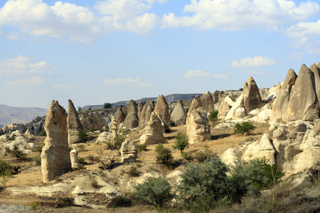 岩石地层的 capadocia，土耳其