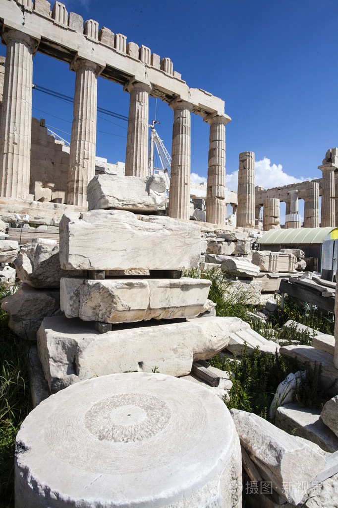 古代希腊帕台农神庙庙雅典卫城希腊   欧洲的废墟