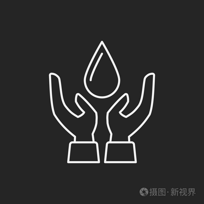 环保概念节约用水线图标插画-正版商用图片1jeixv-摄图新视界