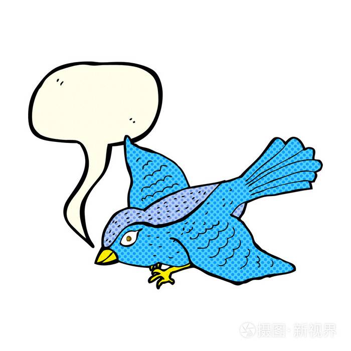 动漫与语音泡沫只飞翔的小鸟插画-正版商用图片1jelpw-摄图新视界