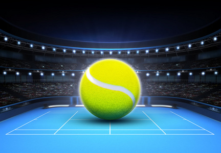 蓝色网球领域图片-蓝色网球领域素材-蓝色网球领域插画-摄图新视界