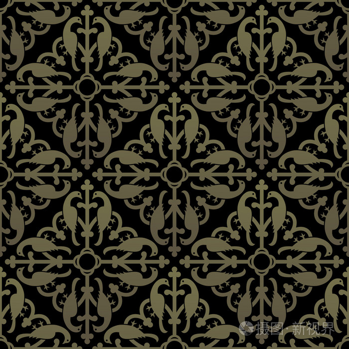 金色的哥特式无缝图案