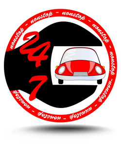直达汽车服务站内扳手，圈子象征适合作为 logotyp 的红色车