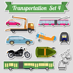 所有类型的交通工具图标用于创建您自己的 infogr 一套