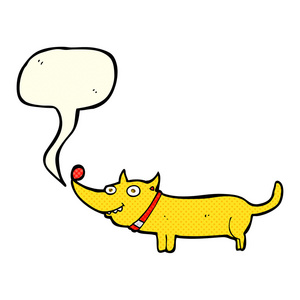 卡通快乐的狗与语音泡沫