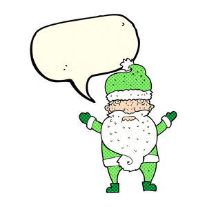 卡通明星脾气暴躁圣诞老人与讲话泡泡