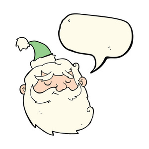 卡通圣诞老人脸与语音泡沫