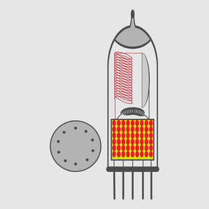 单色的图标用无线电真空管集