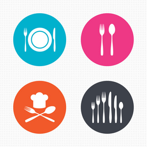盘菜用叉子和刀子图标