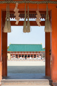 京都，日本2015 年 1 月 12 日 平安神宫。一个著名的宗教圣地在古都城京都，日本