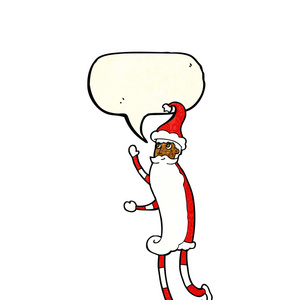 卡通瘦圣诞老人与讲话泡泡