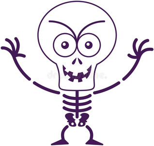 恶搞万圣节骷髅摆姿势恶意微笑照片