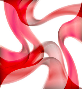 白色背景上的红色抽象曲线形状