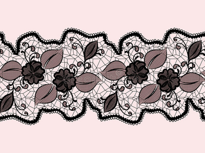 花卉蕾丝无缝蕾丝丝带抽象花卉图案.照片