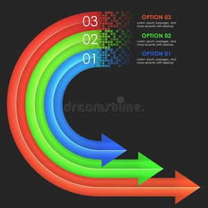 信息图形设计模板。圆形箭头