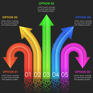 信息图形设计模板。箭头