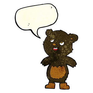 卡通黑熊与讲话泡泡