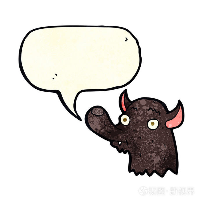 讲话泡泡卡通快乐大灰狼