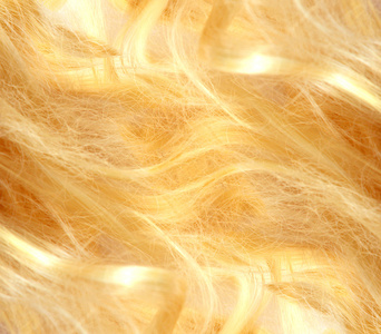 金黄色的头发。金色的头发纹理