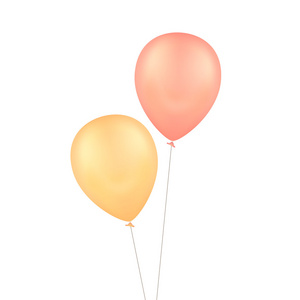 矢量黄色红色气球孤立的背景图片