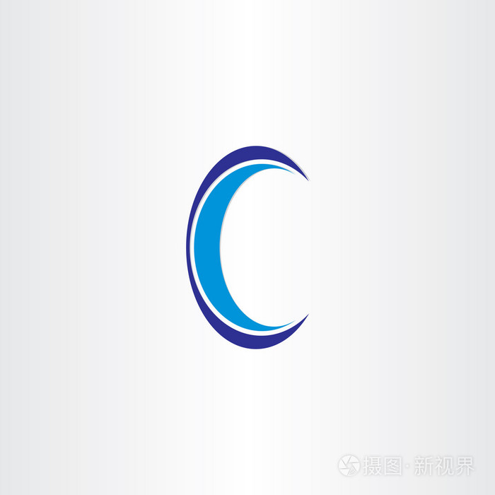 蓝色字母c图标设计