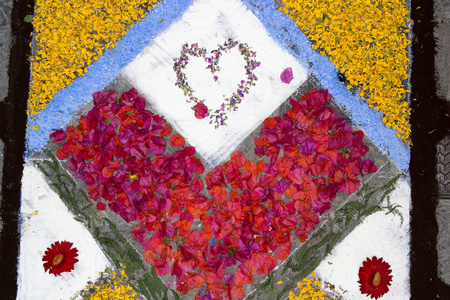 花瓣和花地毯的语料库多米尼克里斯蒂庆祝