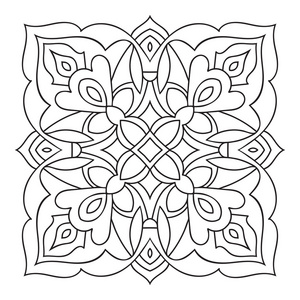 手绘图 zentangle 曼陀罗元素。意大利珐琅器样式