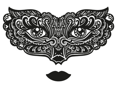 手绘舞会面具手绘装饰面具照片