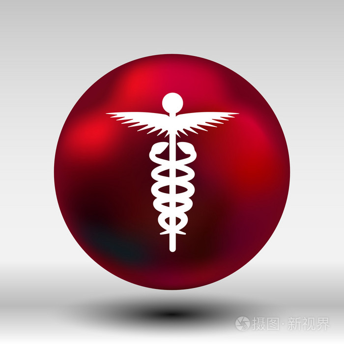 医学图标标志符号蛇杖医生