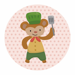 动物猴子厨师卡通主题元素