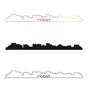 霍巴特天际线直线型，彩虹