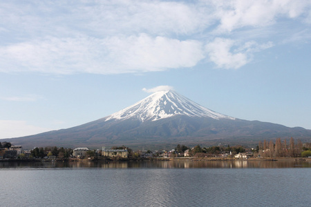 河口湖湖景的富士山