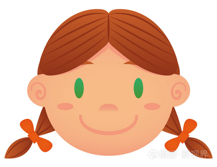 孤立在白色背景上的矢量卡通脸