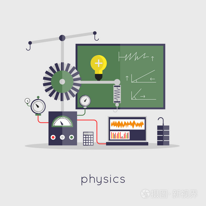 物理实验室工作区和科学设备