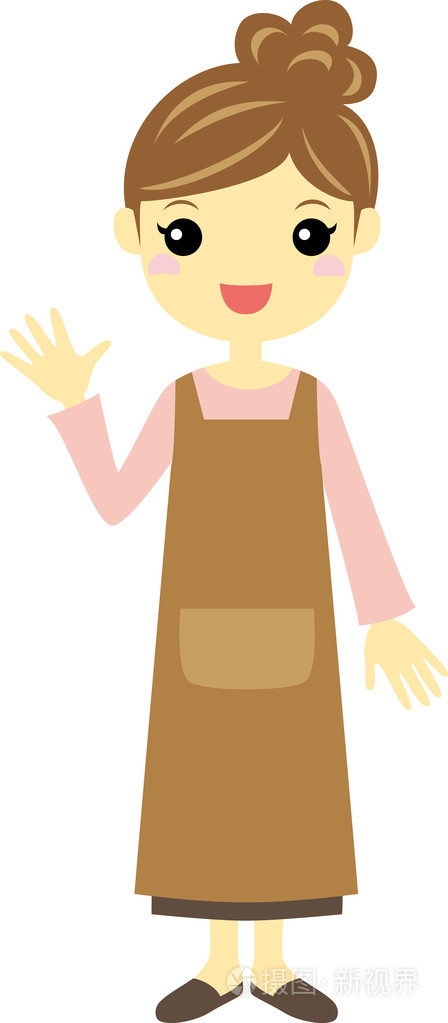 穿着围裙的女人