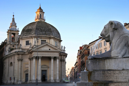 意大利罗马波波罗广场和 Flaminio 方尖碑