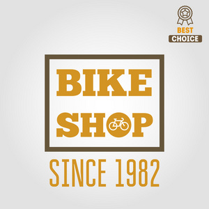 老式和现代自行车商店标志徽章或标签