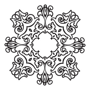 手绘图 zentangle 曼陀罗元素。意大利珐琅器样式