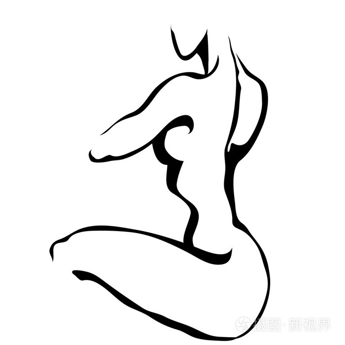 坐在女人的剪影