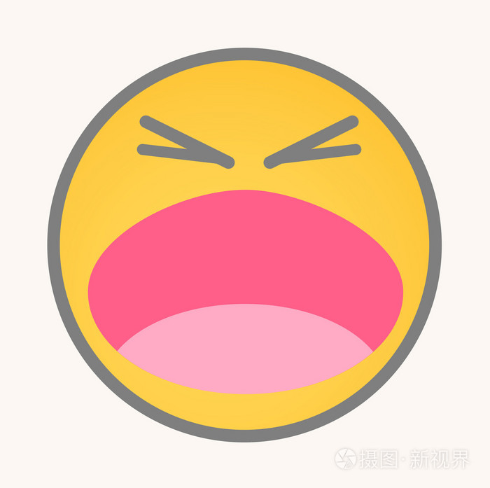 尖叫卡通微笑矢量脸