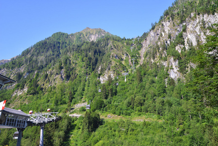 山与树木的山坡