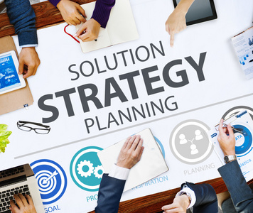 战略业务目标的解决方案的成功概念