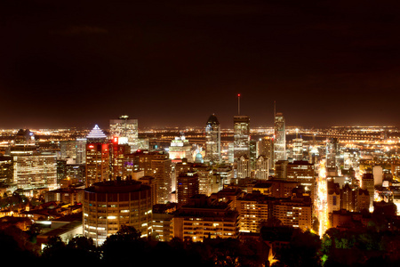 全景照片蒙特利尔城市之夜照片