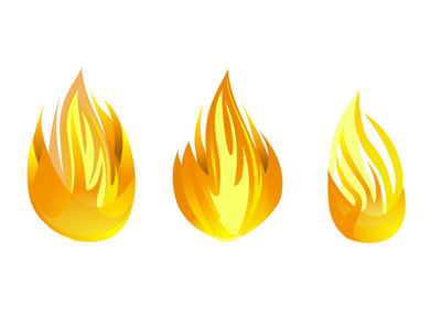 火灾图标集插图设计符号集