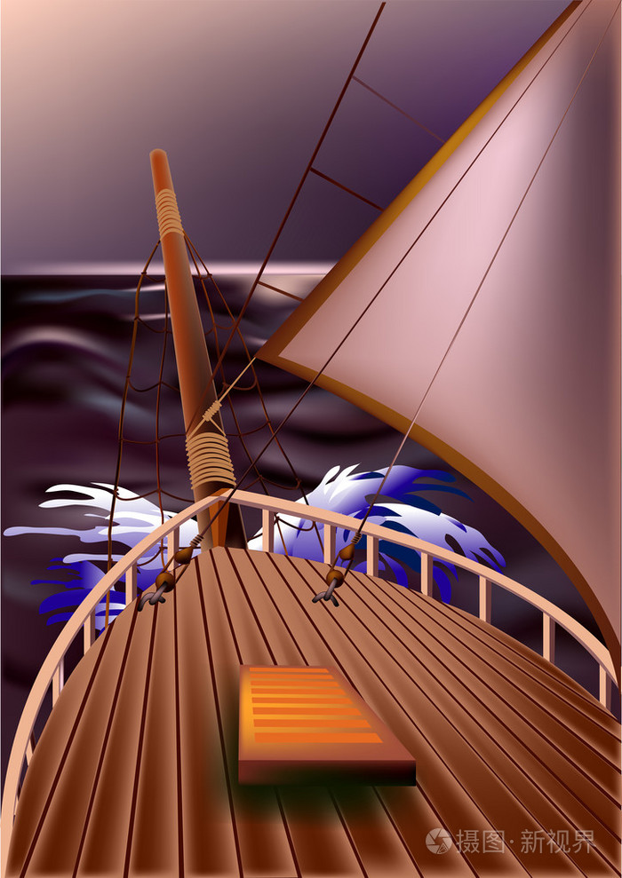 游艇插画-正版商用图片1jjbag-摄图新视界