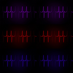 在暗调颜色集合的心脏频率图片