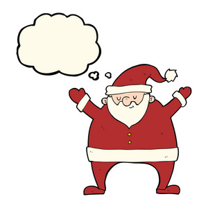 卡通圣诞老人与思想泡泡