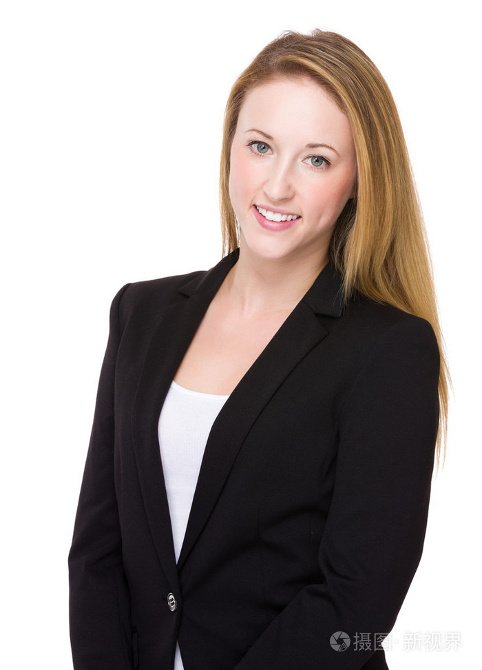 在商务套装的年轻白种人女商人